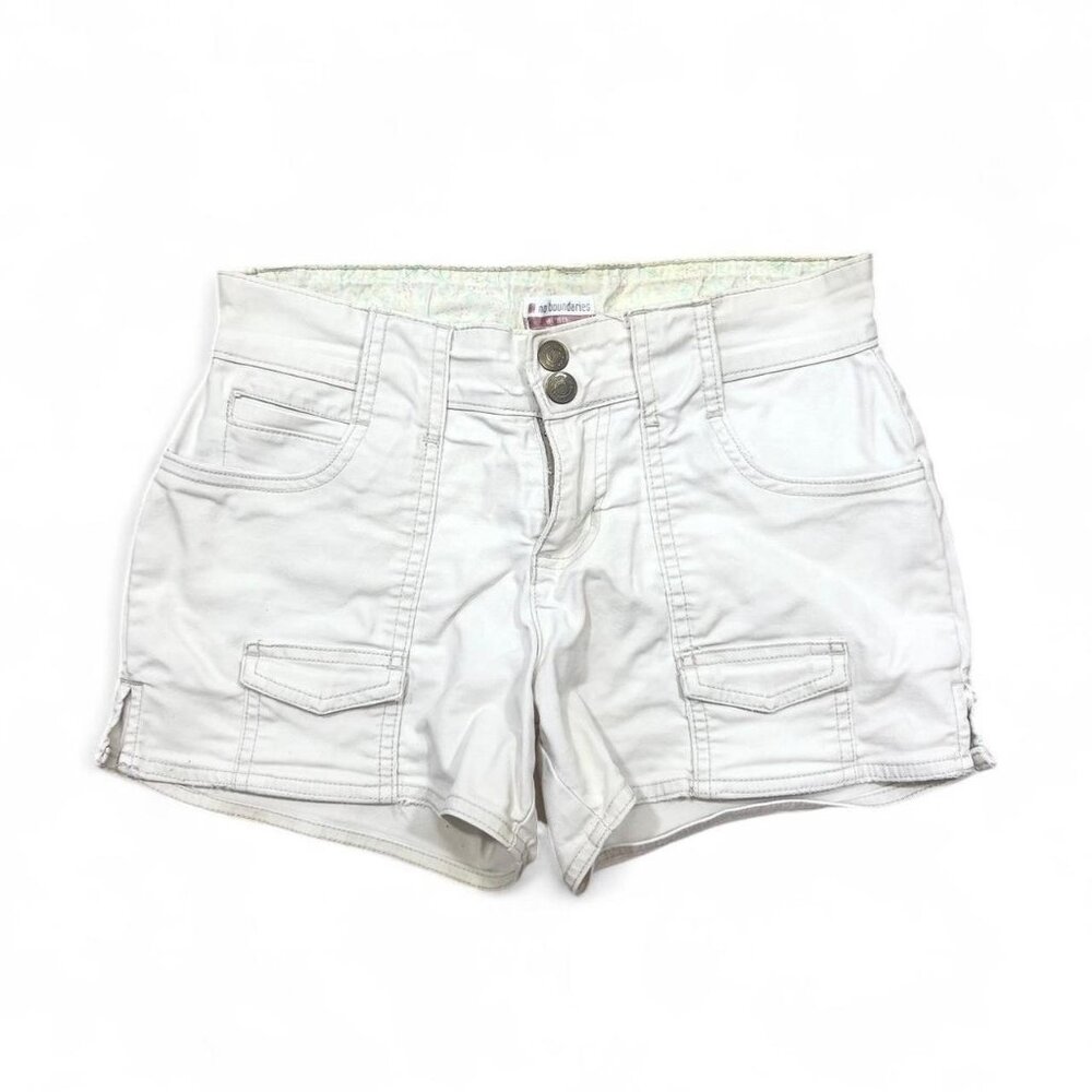 Vintage Y2K No Boundaries Ivory Cargo Shorts Streetwear Size 3